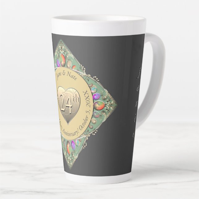 24. Opal Wedding AnniversaryHandtuch Milchtasse (Rechte Ecke)