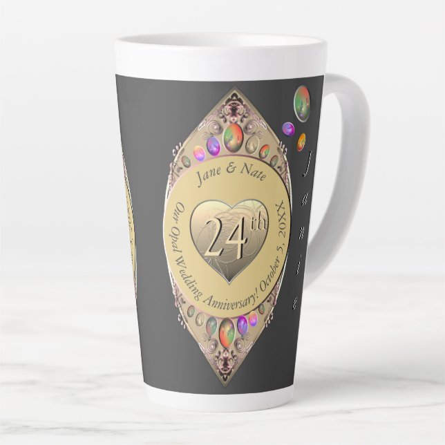 24. Opal Wedding Jubiläum Wasserflasche Milchtasse (Rechte Ecke)