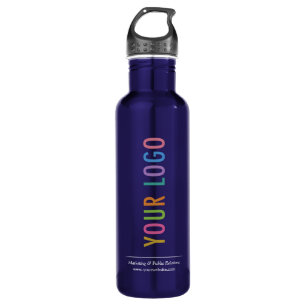 24 oz dunkelblaue Flasche mit Firmenlogo Trinkflasche