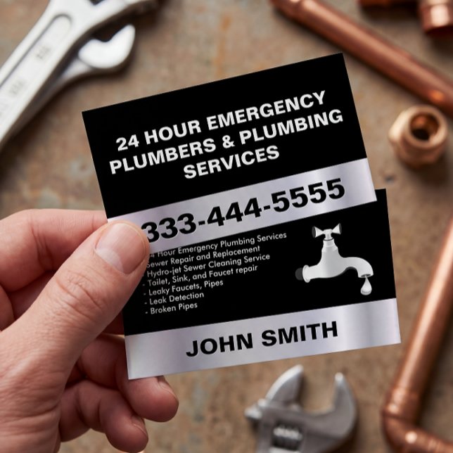 24-STUNDEN-NOTFALLPLUMBERN UND PLUMBING-DIENSTE VISITENKARTE (Von Creator hochgeladen)