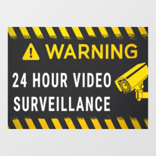 24-Stunden-Videoüberwachung Fensteraufkleber