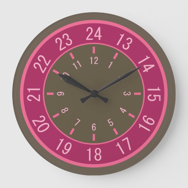 24-STUNDEN-Wanduhren Große Wanduhr (Vorderseite)