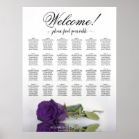 24 Tabelle Royal Lila Rose Hochzeitssitzkarte