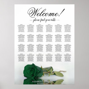 24 Tabelle Smaragdgrüne Rose Hochzeitstabelle Poster