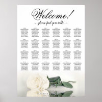 24 Tabelle Weißrosen Elegantes Hochzeitssortiment