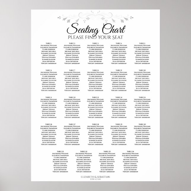 24 Tableau Mariage Argent Argent (Devant)