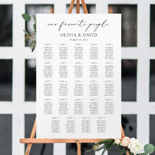 24 Tische einfach unsere Lieblings-Sitzkarte Poster