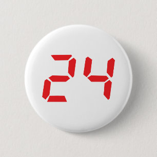 24 twenty-four digitale Zahl des Rot-Weckers Button