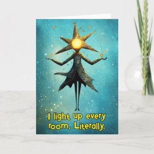 *~* 24 Whimsical Glow Funny Magical Christmas AP97 Dankeskarte