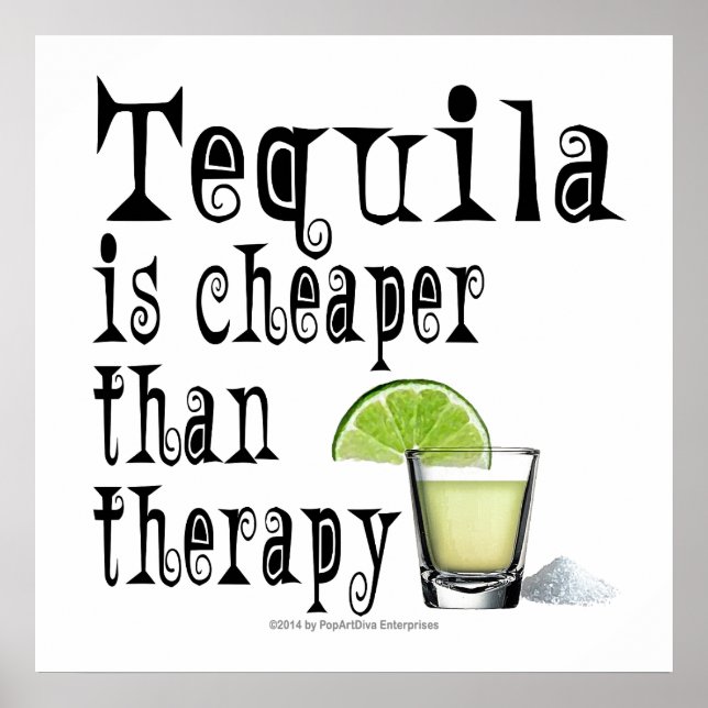 24" X 24" POSTER - TEQUILA, KÄPFER ALS THERAPIE (Vorne)