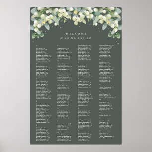 24 x 36" Alphabetische Sitzkarte für 200 Personen Poster