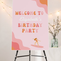 24' x 36' Custom Surfer Girl Brithday Affiche de b