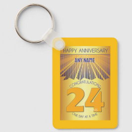 24 Year Sober Anniversary | Golden Ray 12 Step Schlüsselanhänger