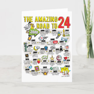 24e Anniversaire Carte Pour Ami