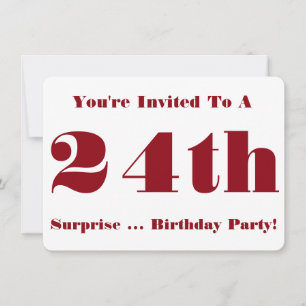 24e Invitation de fête d'anniversaire surprise, ro