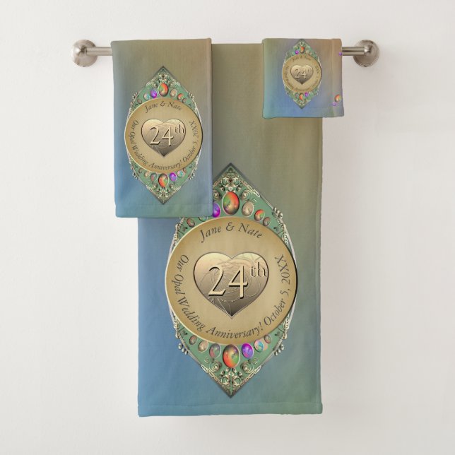 24e Mariage Opal Anniversaire Serviette (En situation)