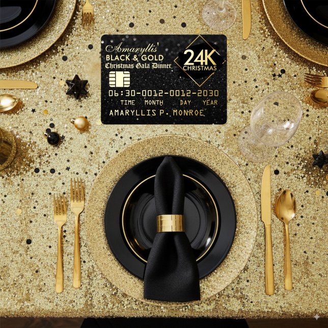 24K Black & Gold Kreditkarte Einladungen (Von Creator hochgeladen)