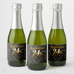 24K Black & Gold Luxe 24. Geburtstag Elegant