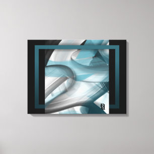 24x18" Trend Abstract Art Leinwand Schwarz Weiß Bl