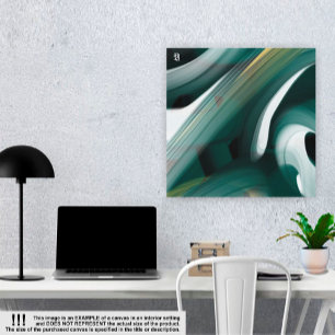 24x24" Trend Abstrakt Art Leinwand Schwarz-weiß Gr