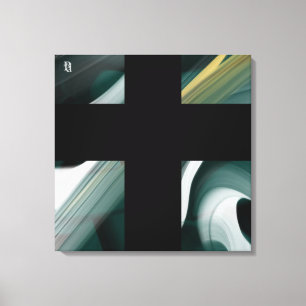 24x24" Trend Abstraktes Kunstleinwand Schwarz Weiß Leinwanddruck