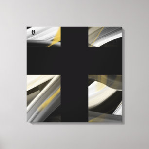 24x24" Trend Abstraktes Kunstleinwand Schwarz Weiß Leinwanddruck
