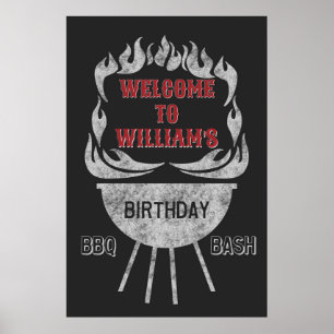 24x36 BBQ Anniversaire Affiche de bienvenue et aff