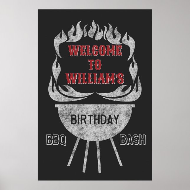 24x36 BBQ Anniversaire Affiche de bienvenue et aff (Devant)