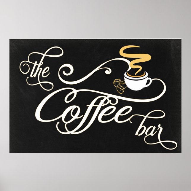 24x36 Chalkboard Kaffee Bar Sign Poster (Vorne)