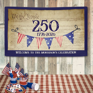 250. 4. Juli Vintage Patriotische USA-Party Banner