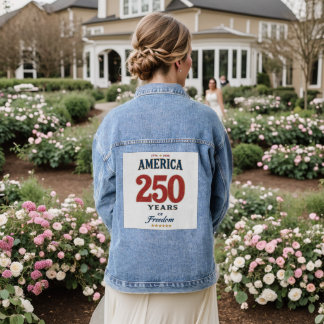 250. America Liberty 1776 Freiheit feiern Anniv Jeansjacke