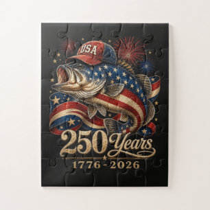 250 Amerika 1776 2026 Bassfischen USA-Flagge