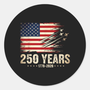 250 Amerika Jahre 1776 2026 Kampfflugzeuge 250. Ju Runder Aufkleber