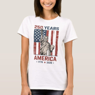 250. Amerika Liberty Statue Obama Patriotische Str T-Shirt