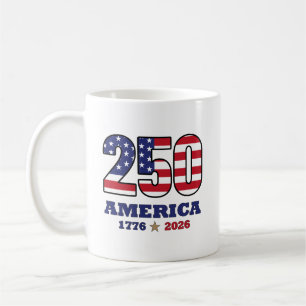 250 Amerika Patriotisches Flaggen-Design 1776 20 Kaffeetasse