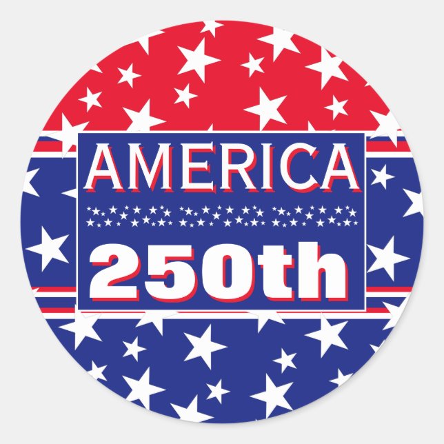 250 AMERIKA RUNDER AUFKLEBER (Vorderseite)