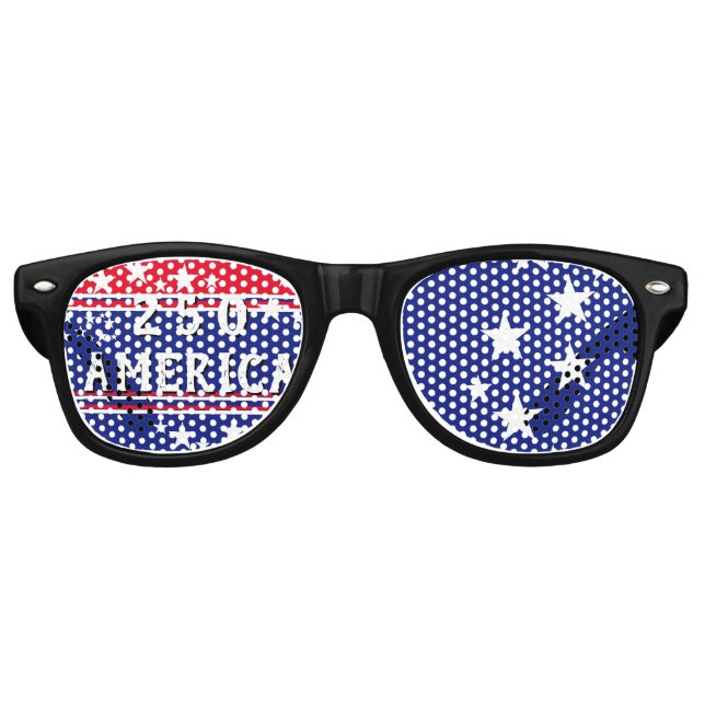 250 AMERIKA Weiß Partybrille (Vorderseite)