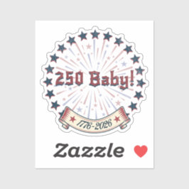 250 Baby America 250 Patriotic Fireworks Design Aufkleber