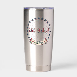 250 Baby America 250 Patriotic Fireworks Design Thermobecher