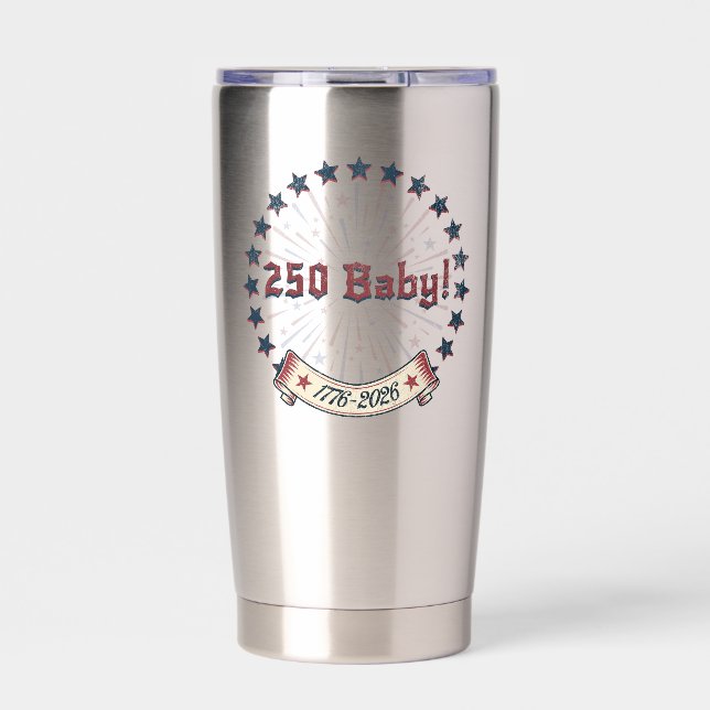 250 Baby America 250 Patriotic Fireworks Design Thermobecher (Vorderseite)