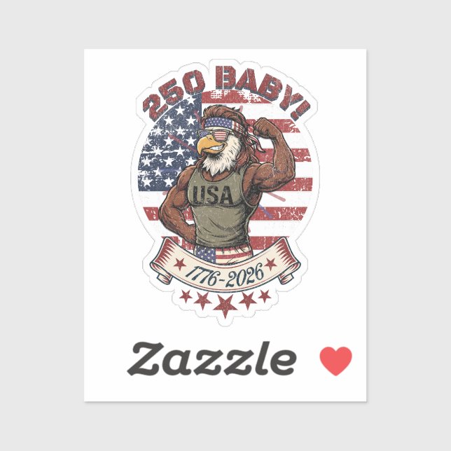250 Baby! American Patriotic Eagle Flex 1776-2026 Aufkleber (Blatt)