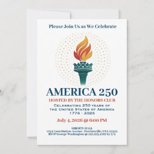 250 Geburtstag der USA Einladung