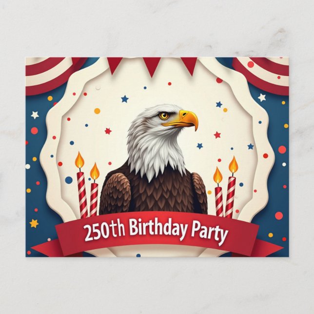 250. Geburtstag Einladungspostkarte (Vorderseite)