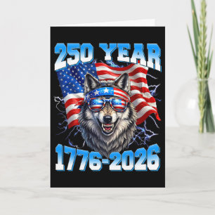 250 Jahr Amerikanisch 1776 2026 250. Wolf Patriote Karte