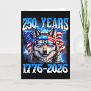 250 Jahr Amerikanisch 250. Jubiläum USA Wolf 4. O Karte