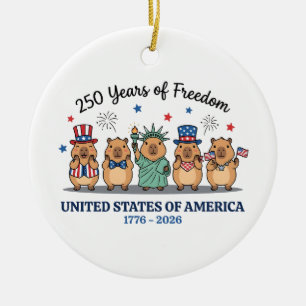 250. Jahr der Unabhängigkeit der USA, Capybara Keramik Ornament