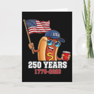 250 Jahre 1776-2026 250. Geburtstag Hotdog Karte