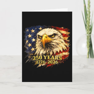 250 Jahre 1776 2026 250. Vintage-Adler 4. Juli P Karte