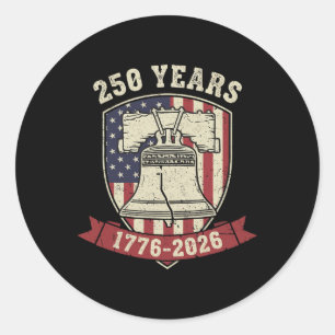 250 Jahre 1776 2026 Amerika 4. Juli  Runder Aufkleber