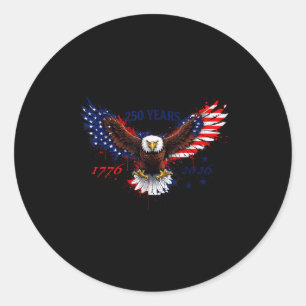 250 Jahre 1776–2026 Amerikanischer Adler Patriotis Runder Aufkleber